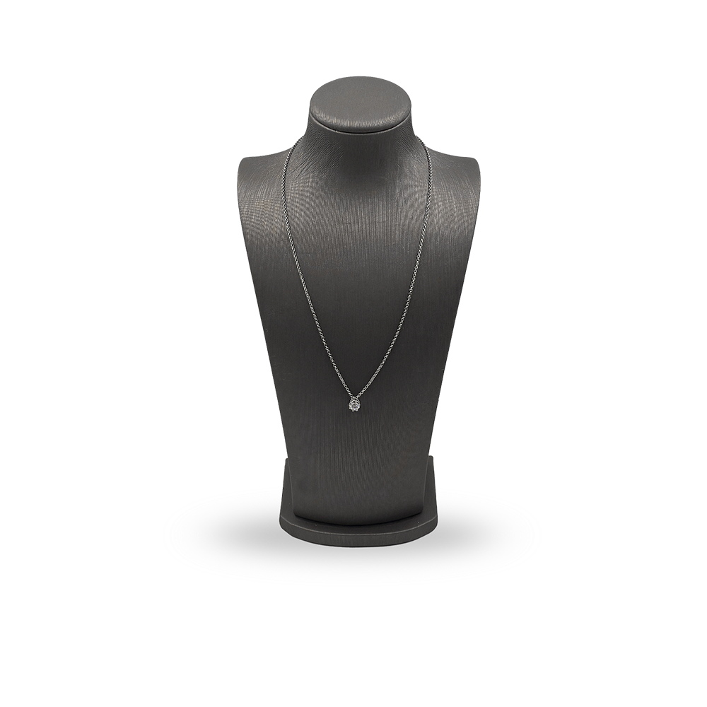 Collana oro bianco con punto luce